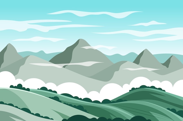 Vector gratuito diseño de papel tapiz de paisaje natural