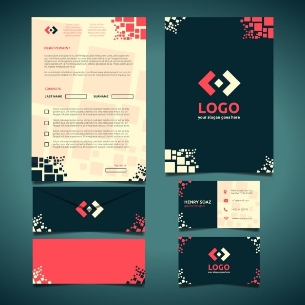 Vector gratuito diseño de papelería corporativa