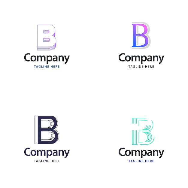 Diseño de paquete de logotipo grande de letra b diseño de logotipos creativos y modernos para su negocio