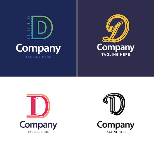 Diseño de paquete de logotipo grande de letra D Diseño de logotipos creativos y modernos para su negocio