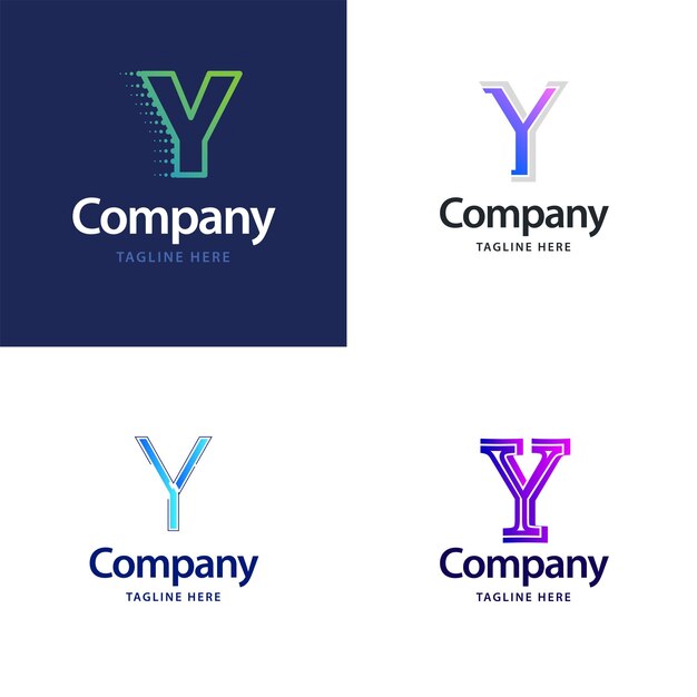 Diseño de paquete de logotipo grande de letra Y Diseño de logotipos creativos y modernos para su negocio