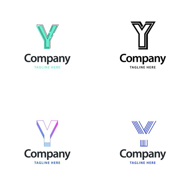 Diseño de paquete de logotipo grande de letra Y Diseño de logotipos creativos y modernos para su negocio