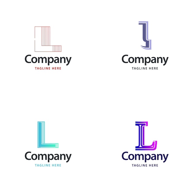 Diseño de paquete de logotipo grande de letra L Diseño de logotipos creativos y modernos para su negocio