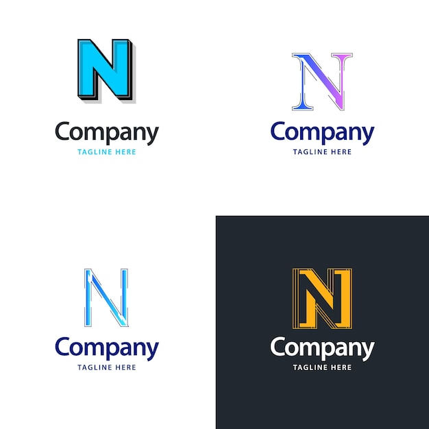 Diseño de paquete de logotipo grande de letra N Diseño de logotipos creativos y modernos para su negocio