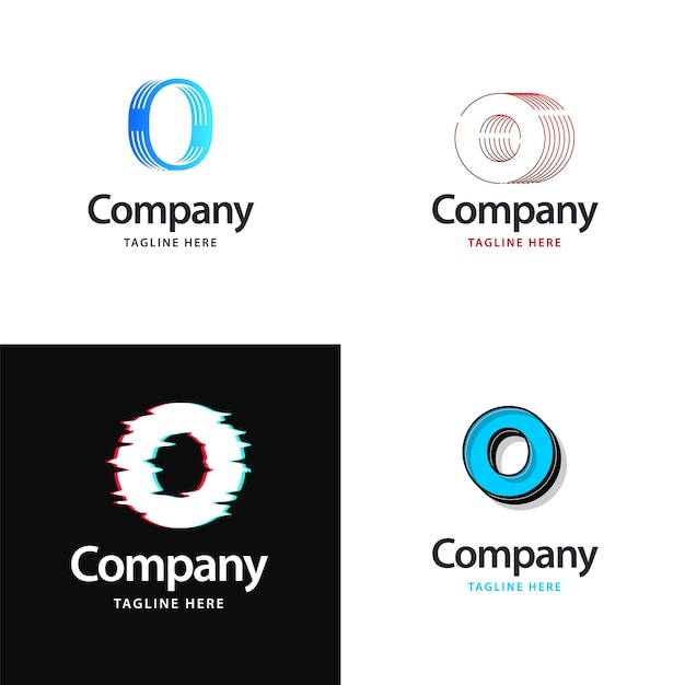 Vector gratuito diseño de paquete de logotipo grande de letra o diseño de logotipos creativos y modernos para su negocio