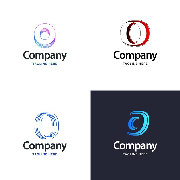 Diseño de paquete de logotipo grande de letra O Diseño de logotipos creativos y modernos para su negocio
