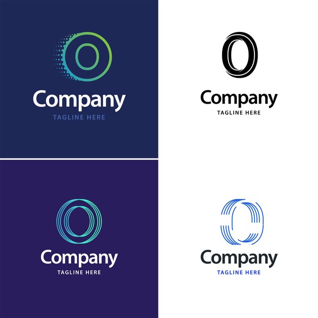 Diseño de paquete de logotipo grande de letra O Diseño de logotipos creativos y modernos para su negocio