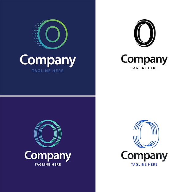 Diseño de paquete de logotipo grande de letra O Diseño de logotipos creativos y modernos para su negocio