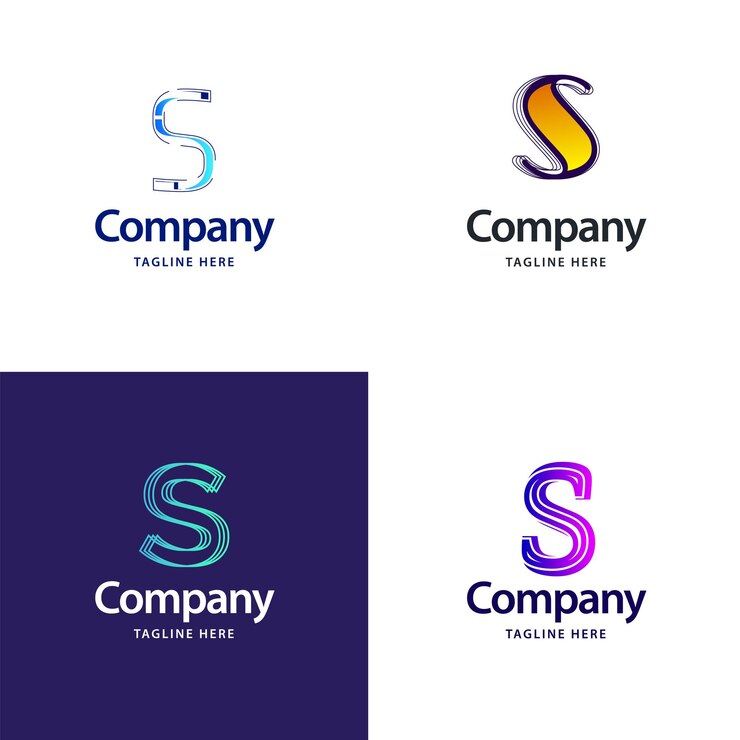 Vector gratuito diseño de paquete de logotipo grande con letra s diseño de logotipos creativos y modernos para su negocio