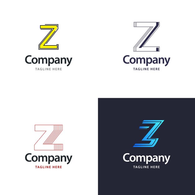 Diseño de paquete de logotipo grande de letra Z Diseño de logotipos creativos y modernos para su negocio