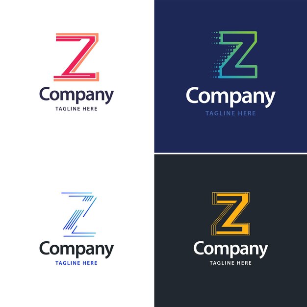 Diseño de paquete de logotipo grande de letra Z Diseño de logotipos creativos y modernos para su negocio