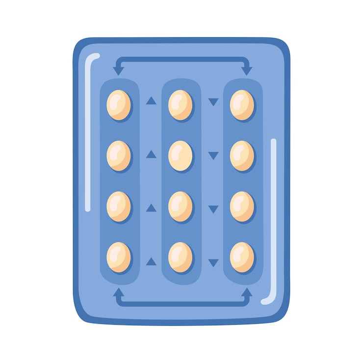 Vector gratuito diseño de paquete de pastillas anticonceptivas.
