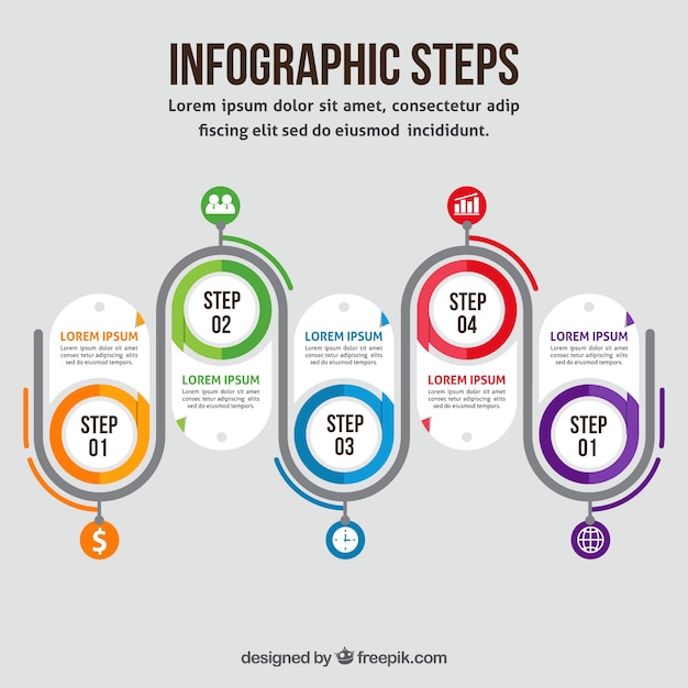 Diseño de pasos de infografía