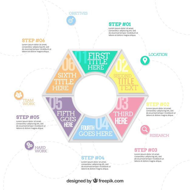 Diseño de pasos infográficos