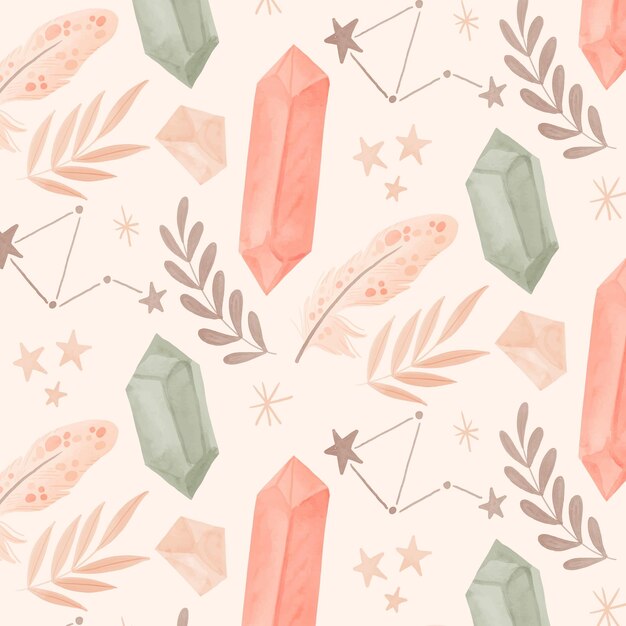 Diseño de patrón de acuarela boho