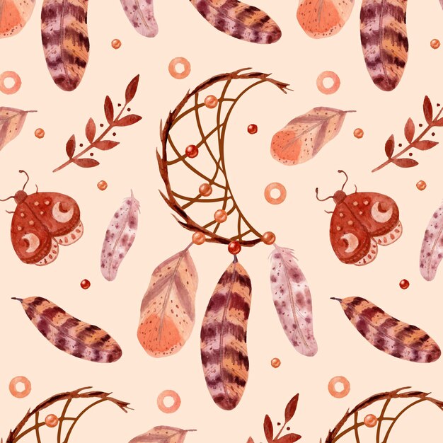 Diseño de patrón de acuarela boho