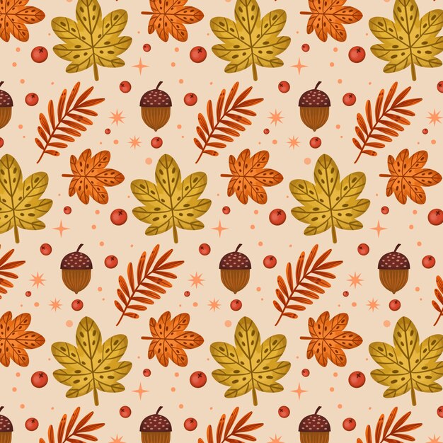 Diseño de patrón de acuarela para la celebración de la temporada de otoño.