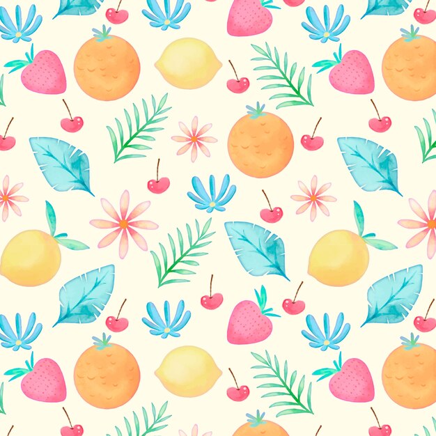 Diseño de patrón de acuarela pastel para la temporada de verano.
