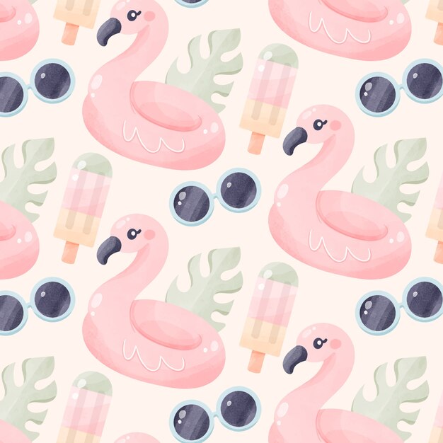 Diseño de patrón de acuarela pastel para la temporada de verano.