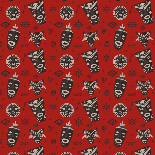 Diseño de patrón africano plano