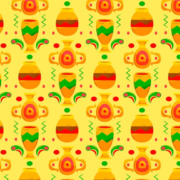 Diseño de patrón africano plano
