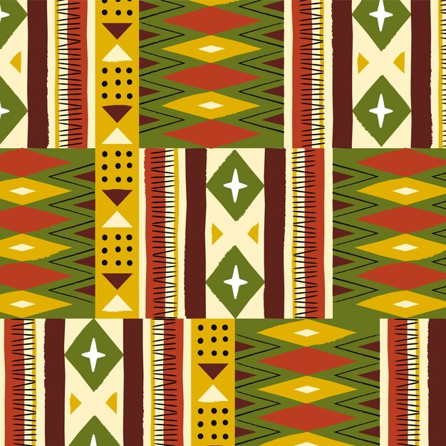Diseño de patrón africano plano