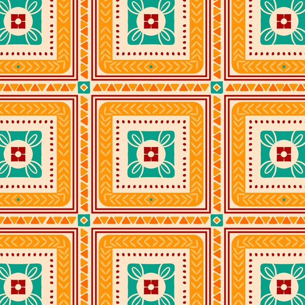 Diseño de patrón africano plano