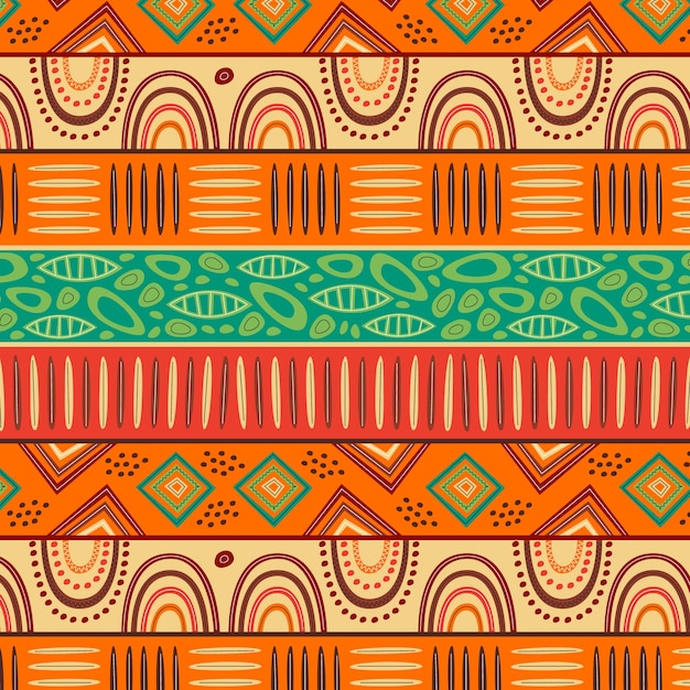 Vector gratuito diseño de patrón africano plano