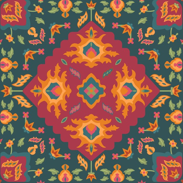 Diseño de patrón de alfombra persa