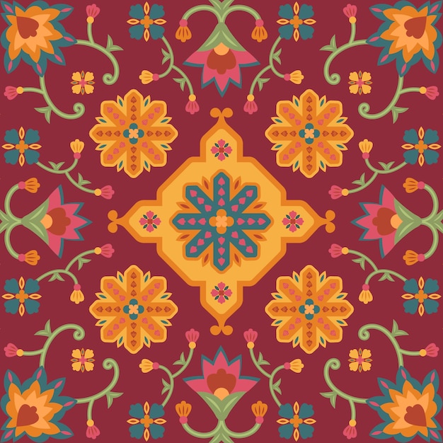 Vector gratuito diseño de patrón de alfombra persa