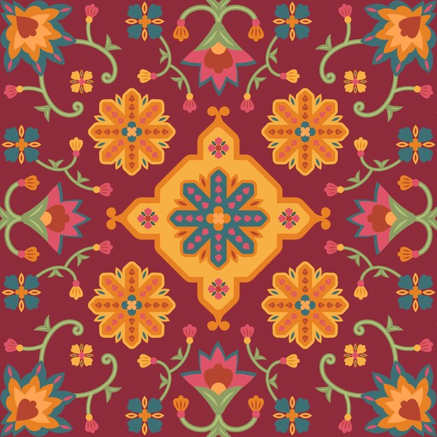 Diseño de patrón de alfombra persa