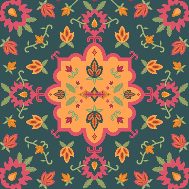 Diseño de patrón de alfombra persa