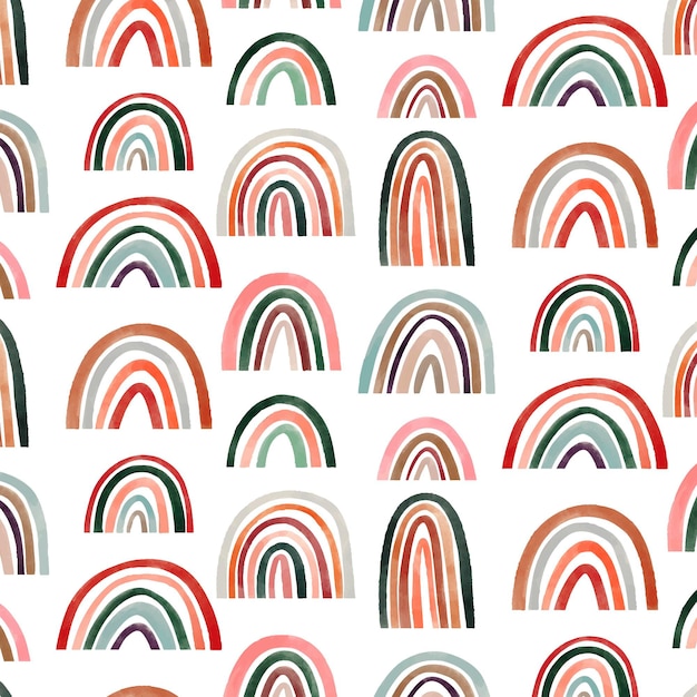 Vector gratuito diseño de patrón de arco iris de acuarela pintado a mano