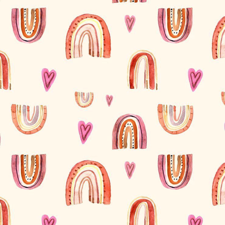 Vector gratuito diseño de patrón de arco iris de acuarela pintado a mano