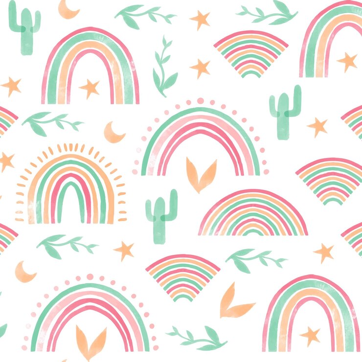 Vector gratuito diseño de patrón de arco iris de acuarela pintado a mano