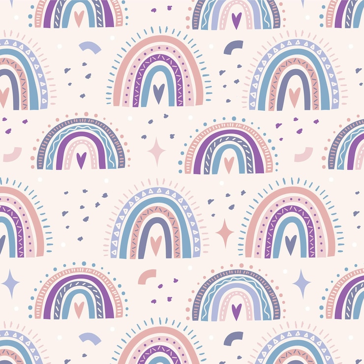 Vector gratuito diseño de patrón de arco iris dibujado a mano