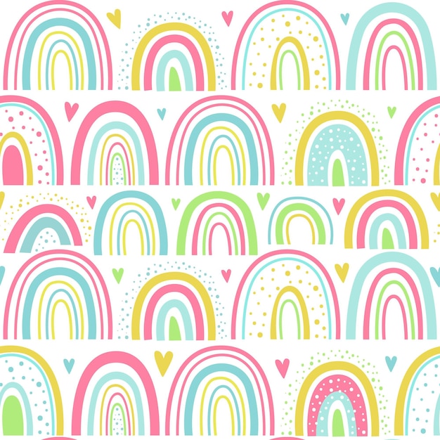 Diseño de patrón de arco iris dibujado a mano