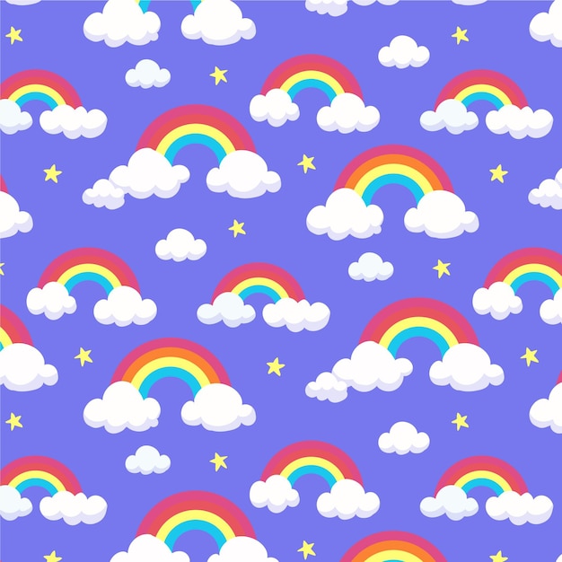Diseño de patrón de arco iris dibujado a mano