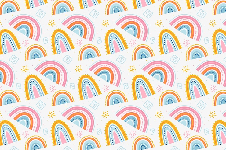 Vector gratuito diseño de patrón de arco iris dibujado a mano