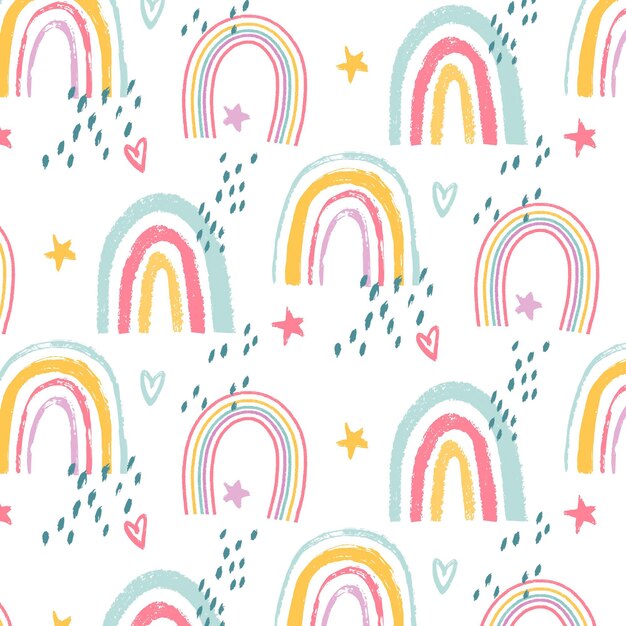 Diseño de patrón de arco iris pintado a mano