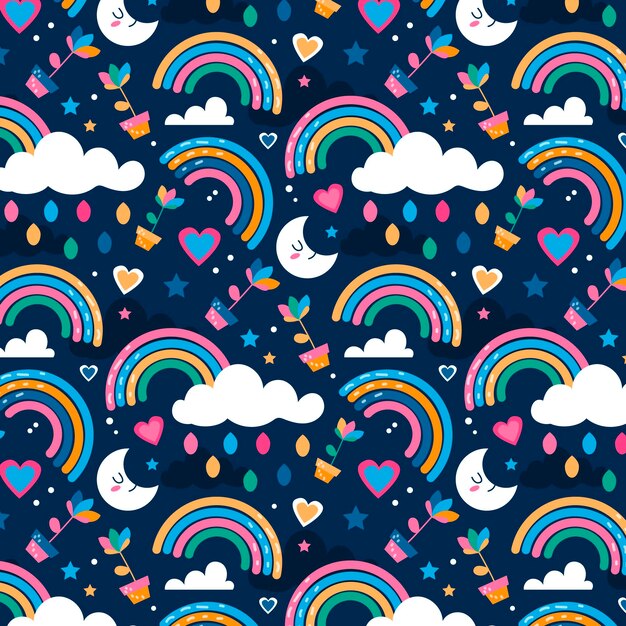 Diseño de patrón de arco iris