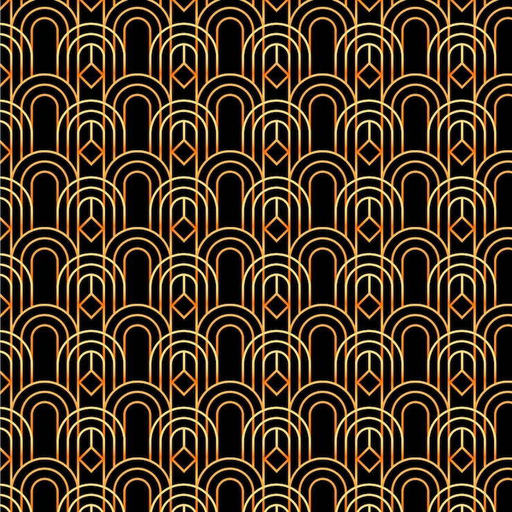 Vector gratuito diseño de patrón art deco degradado