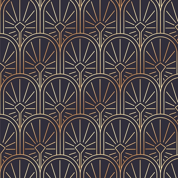 Diseño de patrón art deco degradado