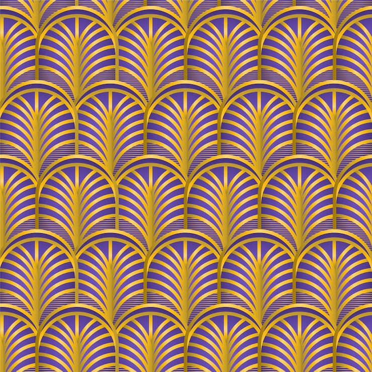 Vector gratuito diseño de patrón art deco degradado