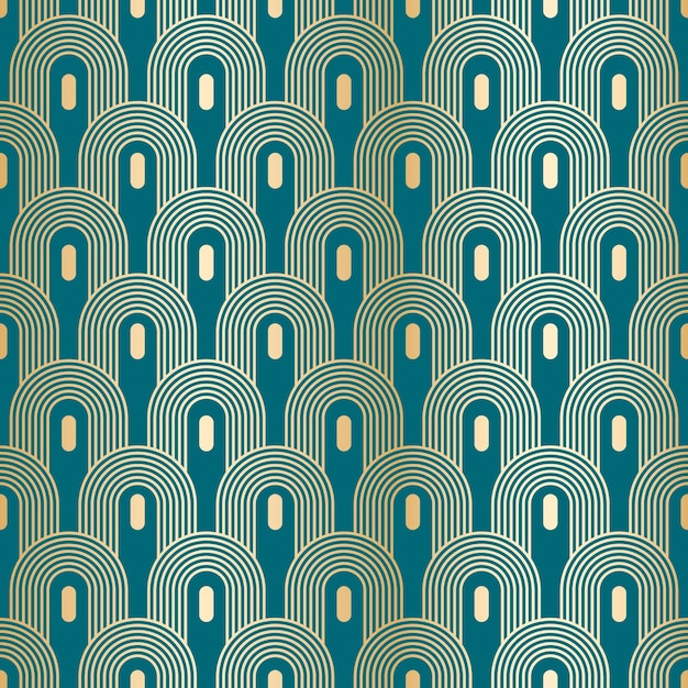 Diseño de patrón art deco degradado