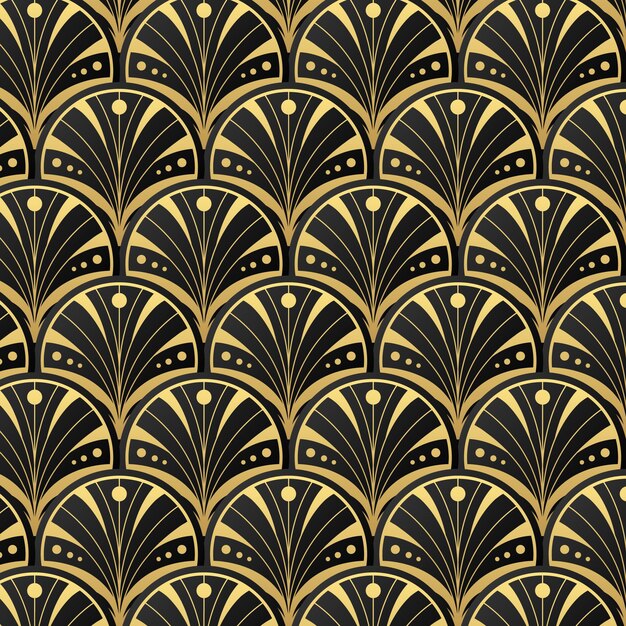 Diseño de patrón art deco degradado