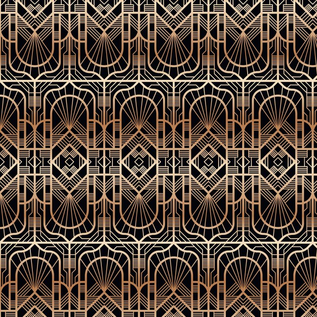 Diseño de patrón art deco degradado
