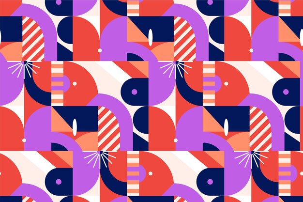 Diseño de patrón de bloque de color de diseño plano