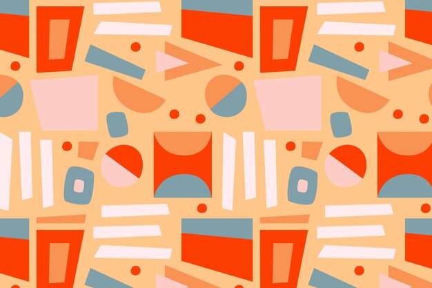 Diseño de patrón de bloques de color dibujado a mano