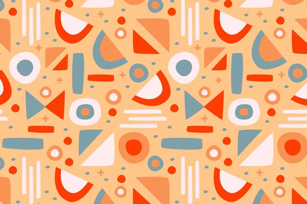Diseño de patrón de bloques de color dibujado a mano